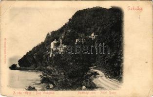Vágsziklás, Szkalka, Skalka nad Váhom; Apátsági romok a Vágvölgyben. Gansel Lipót 43. / Abtei-Ruine, Das Waagtal / abbey ruins in Povazie (EB)