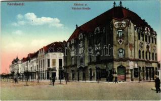 Kecskemét, Rákóczi út, üzletek. Fekete Soma kiadása