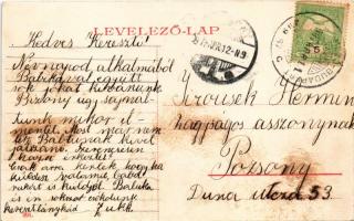 1907 Hajdúszoboszló, polgári fiúiskola, református templom + "KŐRÖSMEZŐ - BUDAPEST 299. SZ.&quo...