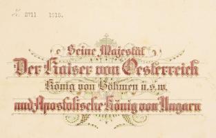 1915 "Ezüst Katonai Érdemérem a katonai érdemkereszt szalagján" kitűnetést adományozó okir...