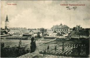 1907 Hajdúszoboszló, városi részlet, látkép, zsinagóga. Körner Béla kiadása