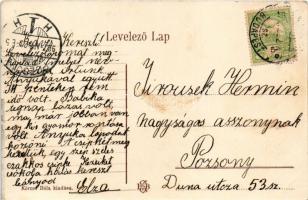 1907 Hajdúszoboszló, városi részlet, látkép, zsinagóga. Körner Béla kiadása