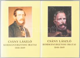 Csány László kormánybiztosi iratai 1848-1849 I-II. Zala Megyei Levéltár, 1998 399+432p. Kiadói papírkötésben