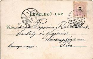 1899 Pöstyén, Piestany; Fürdők, Gyógyterem, Színház, Fischer szálloda, Parkvilla / Bäder, Cur-Salon,...