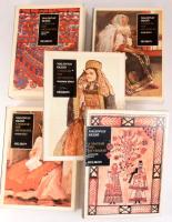 Malonyay Dezső: A magyar nép művészete. I-V. köt. [Teljes.] Bp., 1984-1987, Helikon. Reprint kiadás. Rendkívül gazdag képanyaggal illusztrálva. Az I. kötetben kísérőfüzettel. Kiadói egészvászon-kötés, kiadói kartontokban.