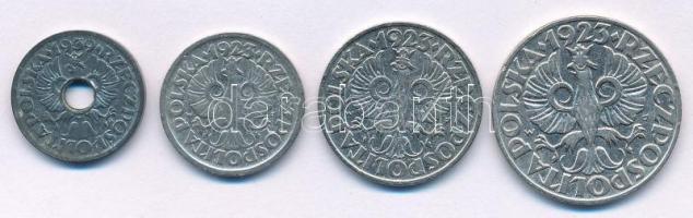 Lengyelország 1923. 10g Ni + 20g Ni + 50g Ni + Lengyelország / Német megszállás 1939. 5g Zn T:XF,VF Poland 1923. 10 Groszy Ni + 20 Groszy Ni + 50 Groszy Ni + Poland / German Occupation 1939. 5 Groszy Zn C:XF,VF