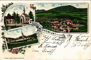 1899 Vyssí Brod, Hohenfurth (Südböhmen); St. Maria Rast a. Stein, Stift Hohenfurt. Verlag v. Josef Dolzer Art Nouveau, floral, litho (fl)