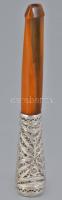 Ezüst (Ag) szipka, filigrán díszítéssel, h: 6,5 cm