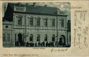 1901 Mohács, Központi szálloda este holdfényben. Weiser Miksa kiadása