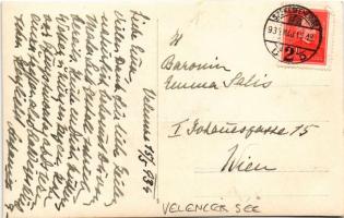 1934 Velence, Velencei-tó, Meszleny kastély (Meszleny-Wenckheim kastély) photo (vágott / cut)