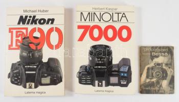 3 db - Kaspar, Herbert: Minolta 7000. + Nikon F90. + So photographiert man mit der Bessa. Kiadói papírkötés, jó állapotban.