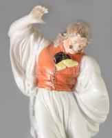 Herendi táncoló juhász. Kézzel festett, jelzett, hibátlan, m: 30 cm