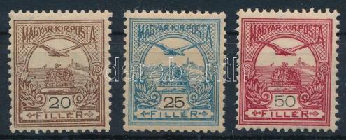 1900 Turul 20f csillagvízjellel, 25f (rozsda / stain), 50f (33.400)