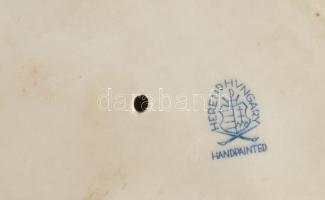 Herendi porcelán kutyáját etető juhász figura, kézzel festett, jelzett (Maugsch 1942), tolla ragaszt...