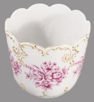 Hollóházi barokk mintás kaspó Kézzel festett, jelzett, hibátlan m: 15,5 cm d: 16,5 cm