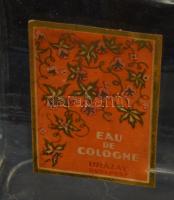 ca 1930 Brázay Eau de cologne kölnis üveg, címkével, nem hozzávaló üveg dugóval 21 cm