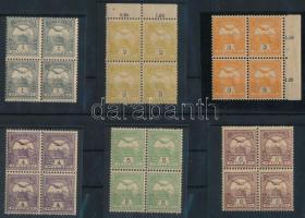 1900 6 db Turul négyestömb, közte csillagvízjel