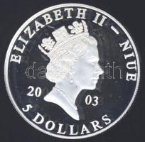 Niue 2003. 5$ Ag "Hammurápi törvénykönyve" T:PP tanúsítvánnyal!