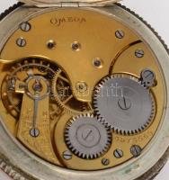 Ezüst (Ag) Omega zsebóra, Jelzett tok, jelzett szerkezet, jelzett sérült számlap, olajozni kell, de ...