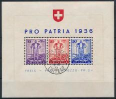 Svájc 1936 Mi block 2 (Mi EUR 250,-)