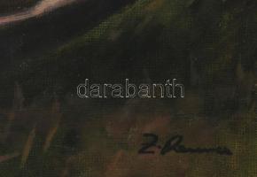 Olvashatatlan jelzéssel, XX. sz. közepe/második fele: Halászok a parton. Olaj, vászon. Dekoratív fak...