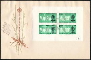 1962 A malária elleni küzdelem éve II. vágott kisív FDC-n