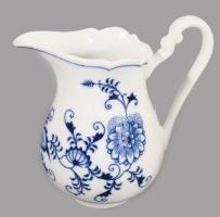 Dubi Bohemia hagymamintás kínáló, 3 tálka és kiöntő, jelzett, d: 24 cm