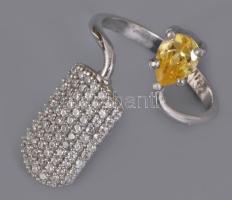 Ezüst (Ag) gyűrű, jelzett, méret: állítható, kb. 52, bruttó: 3,3 g