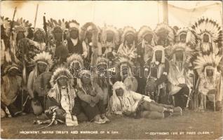 Prominent Indian Chiefs and Warriors of North Dakota. Copyright 1911 by Fred Olsen (fa)