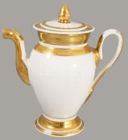 cca 1840-1860 Osztrák vagy cseh biedermeier 4 személyes kávés szett, kopással, 1-1 sérüléssel