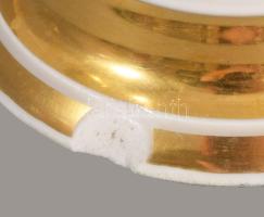 cca 1840-1860 Osztrák vagy cseh biedermeier 4 személyes kávés szett, kopással, 1-1 sérüléssel