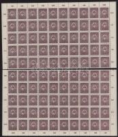 1916 2 db Postatakarék hajtott teljes ív, lemezhibákkal (20.000)