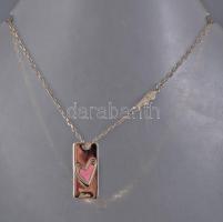 Ezüst (Ag) Barbie nyaklánc medállal, jelzett, h: 36 cm, bruttó: 5,5 g