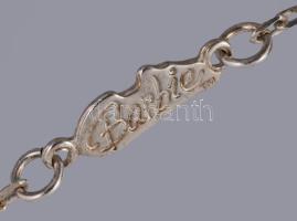 Ezüst (Ag) Barbie nyaklánc medállal, jelzett, h: 36 cm, bruttó: 5,5 g