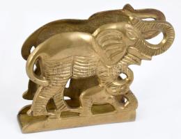 Bronz elefántos szalvétatartó, 12x10 cm