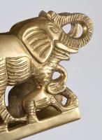 Bronz elefántos szalvétatartó, 12x10 cm