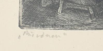 Szabó Vladimír (1905-1991): Művészek. Rézkarc, papír, jelzett, lapszéli néhány kevés apró folttal, 2...