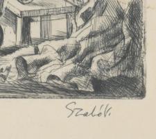 Szabó Vladimír (1905-1991): Művészek. Rézkarc, papír, jelzett, lapszéli néhány kevés apró folttal, 2...