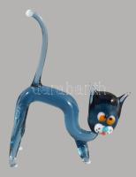 Iparművész macska figura, hibátlan, m: 12 cm