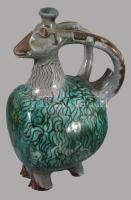 Lőrincz Győző (1940-): Kosfigura. Jelzés nélkül, mázhibákkal, m: 25 cm