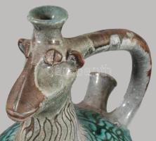 Lőrincz Győző (1940-): Kosfigura. Jelzés nélkül, mázhibákkal, m: 25 cm