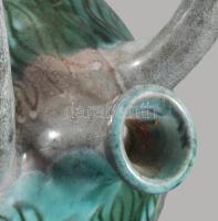 Lőrincz Győző (1940-): Kosfigura. Jelzés nélkül, mázhibákkal, m: 25 cm