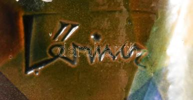 Lőrincz Győző (1940-): Tyúkfigura. Jelzett, felületi sérüléssel, m: 24 cm