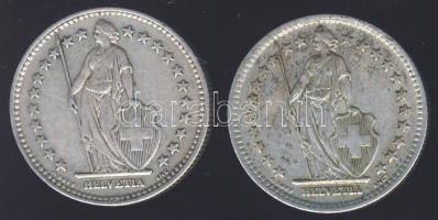 Svájc 1940 2Fr Ag + 1946 2Fr Ag T:2-/3+