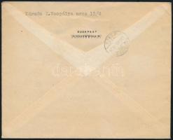 1945 (2. díjszabás) Ajánlott Budapest helyi levél 3 db bélyeggel