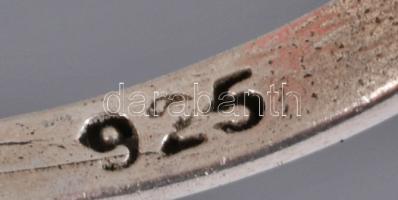 Ezüst (Ag) gyűrű szintetikus rubinnal, jelzett, méret: 58, bruttó: 8,48 g