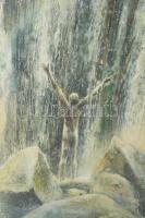 Patay László (1931-2002): Kiáltás (cím nélkül), 1984. Olaj, farost, jelezve jobbra lent. Dekoratív f...