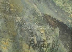Patay László (1931-2002): Kiáltás (cím nélkül), 1984. Olaj, farost, jelezve jobbra lent. Dekoratív f...