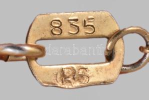 Ezüst (Ag) nyaklánc kövekkel díszített középrésszel, jelzett, h: 36 cm, bruttó: 3,04 g