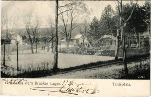 Királyhida, Bruckújfalu Tábor, Brucker Lager, Bruckneudorf; Tennisplatz / tenisz pálya, sport / tennis court (EB)